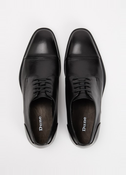 Dune London Suffix veterschoen van leer - detail 3 zwart
