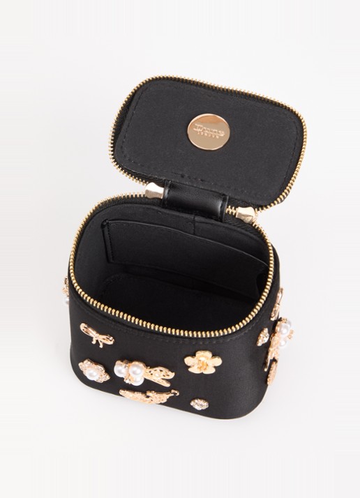 Dune London Surround make-up tas - detail 2 diepzwart