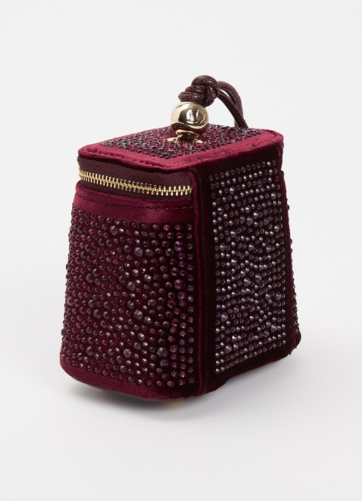 Dune London Surround make-up tas - achterkant 3 bordeauxrood