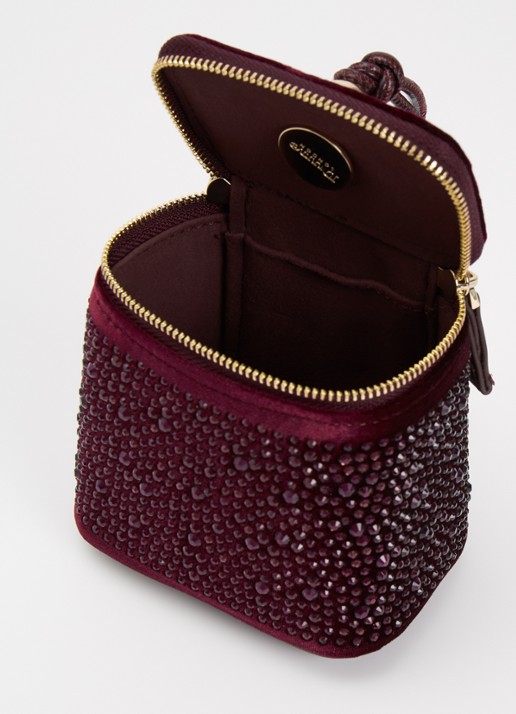 Dune London Surround make-up tas - detail bordeauxrood