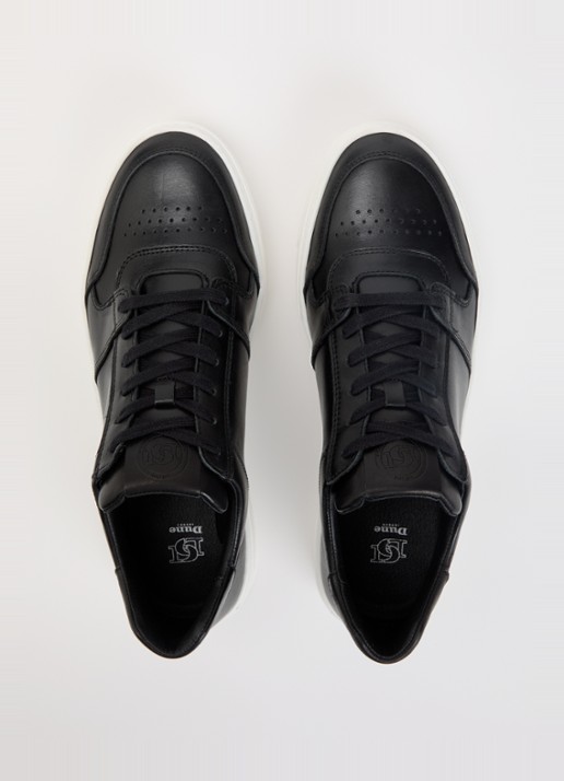 Dune London Tawly sneaker van leer met details van suède - detail 4 zwart