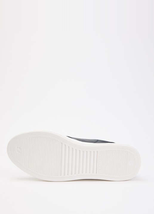Dune London Tawly sneaker van leer met details van suède - detail 5 donkerblauw