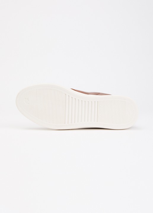 Dune London Tawly sneaker van leer met details van suède - detail 3 lichtbruin