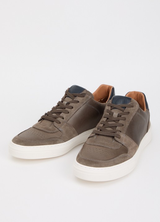 Dune London Tawly sneaker van leer met details van suède - detail 2 grijs
