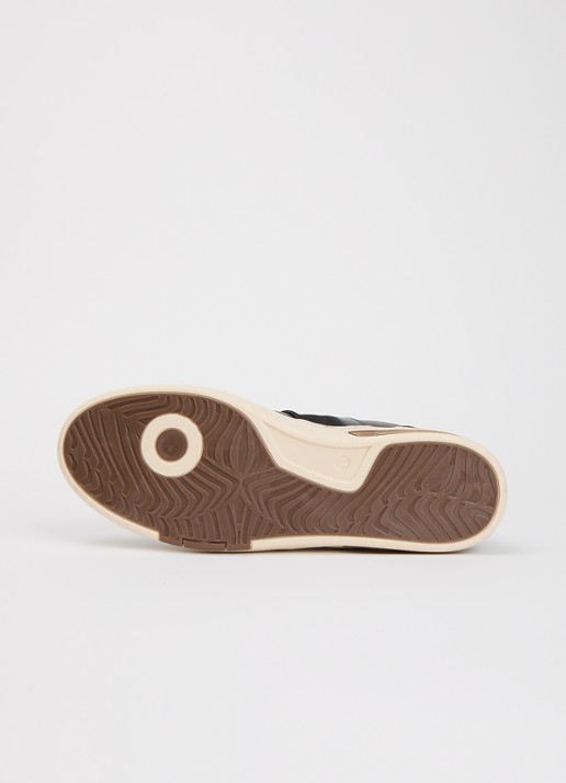 Dune London Terence sneaker van leer met details van suède - detail 3 donkerbruin