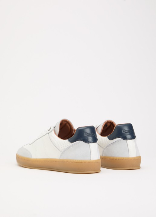 Dune London Theos sneaker van leer met details van suède - achterkant 5 wit