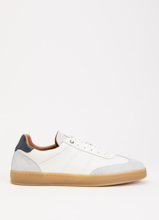 Dune London Theos sneaker van leer met details van suède