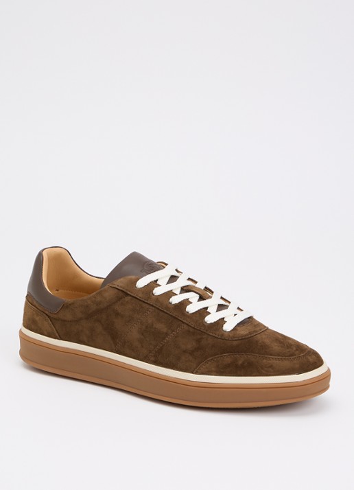 Dune London Tony sneaker van suède - voorkant 5 bruin