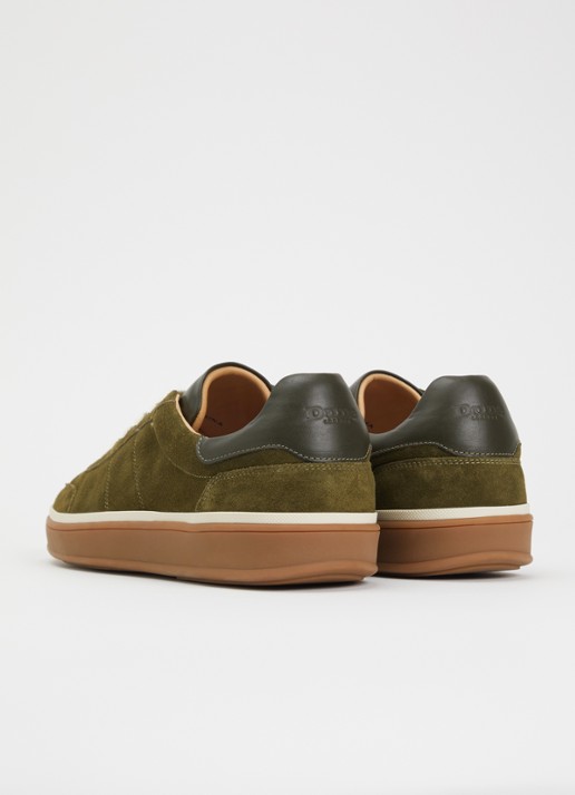 Dune London Tony sneaker van suède - achterkant 5 legergroen