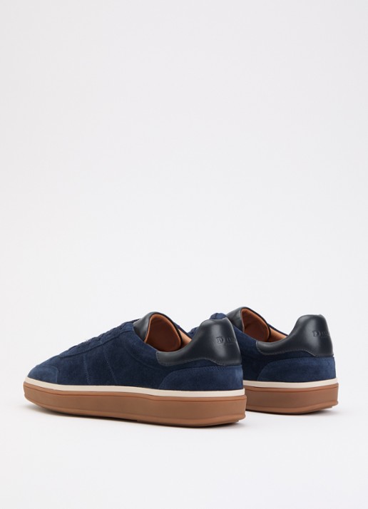 Dune London Tony sneaker van suède - achterkant 2 donkerblauw