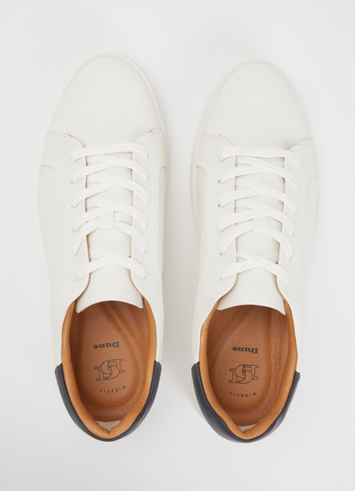 Dune London Traces sneaker met structuur en logo - detail 2 wit