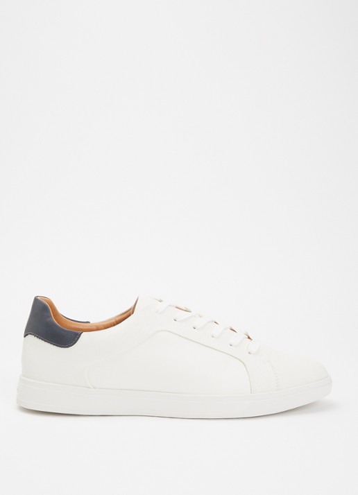 Dune London Traces sneaker met structuur en logo - voorkant 4 wit