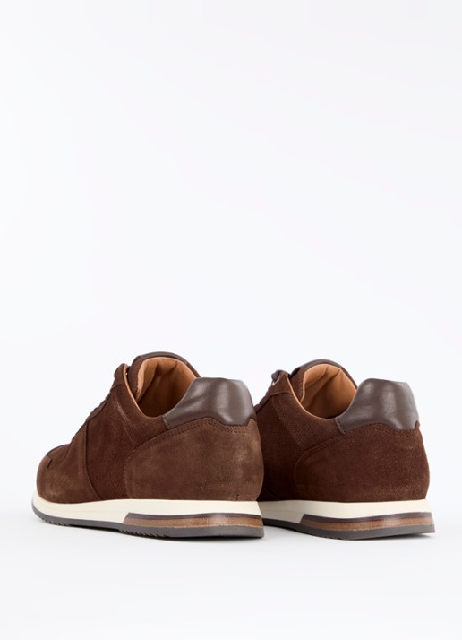 Dune London Trilogy sneaker van leer - achterkant 4 roodbruin
