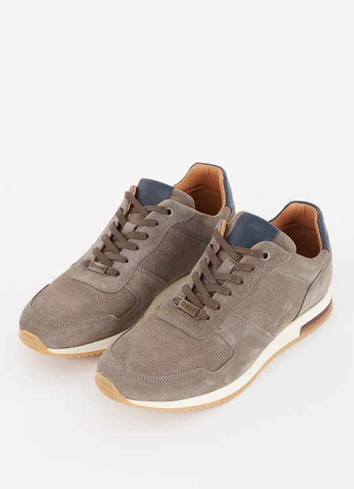 Dune London Trilogy sneaker van leer - detail 2 grijs