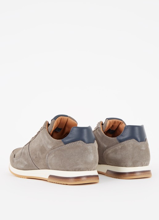 Dune London Trilogy sneaker van leer - detail 3 grijs