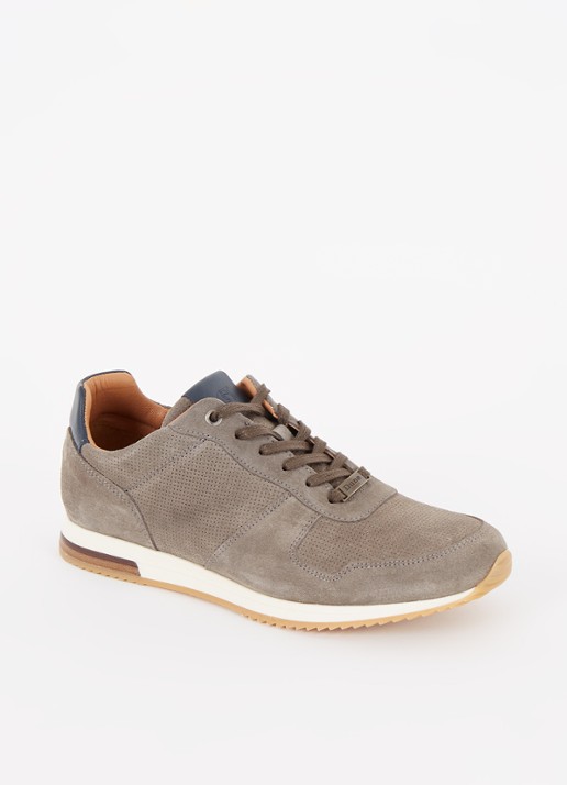 Dune London Trilogy sneaker van leer - voorkant grijs