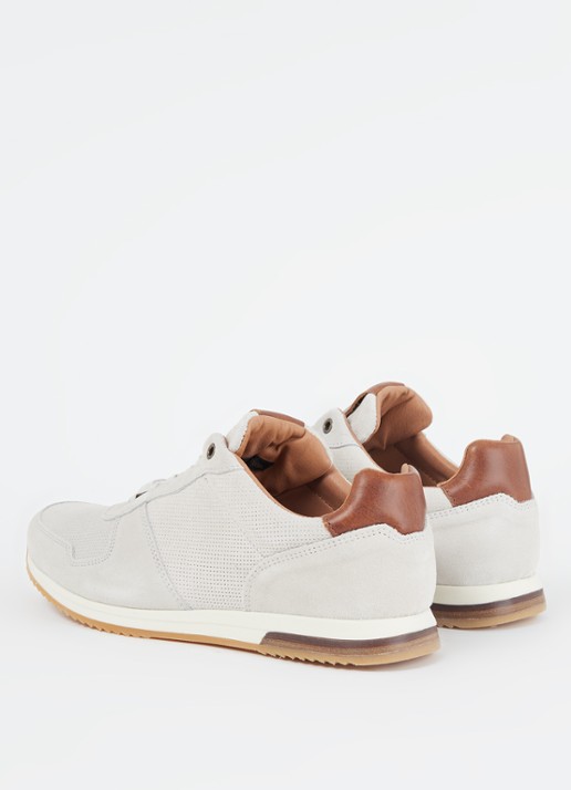 Dune London Trilogy sneaker van leer - detail 2 gebroken wit