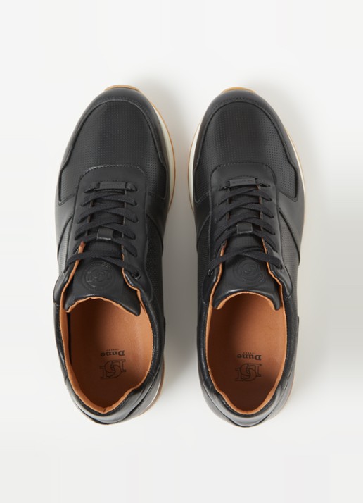 Dune London Trilogy sneaker van leer - detail 2 zwart