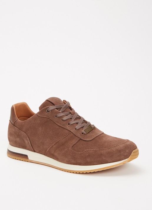 Dune London Trilogy sneaker van leer - voorkant 5 taupe