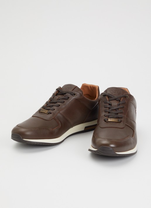 Dune London Trilogy sneaker van leer - detail 2 donkerbruin