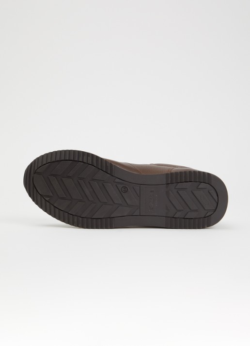 Dune London Trilogy sneaker van leer - detail 4 donkerbruin