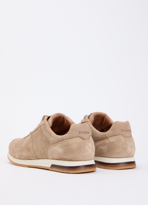 Dune London Trilogy sneaker van leer - achterkant 2 zand