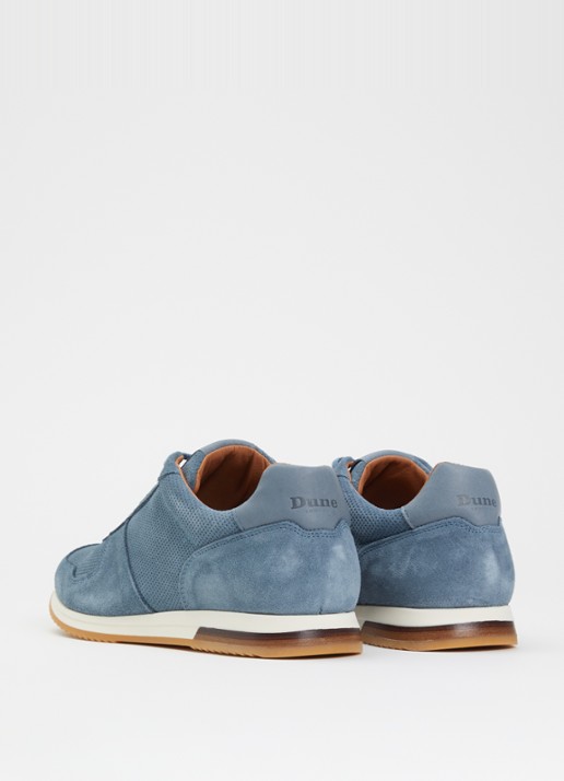 Dune London Trilogy sneaker van leer - achterkant 5 blauw