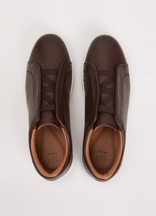 Dune London Troys sneaker van leer - detail 2 bruin