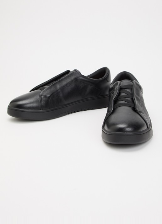 Dune London Troys sneaker van leer - detail diepzwart