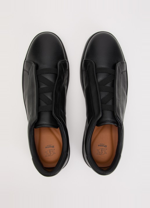 Dune London Troys sneaker van leer - detail 2 diepzwart