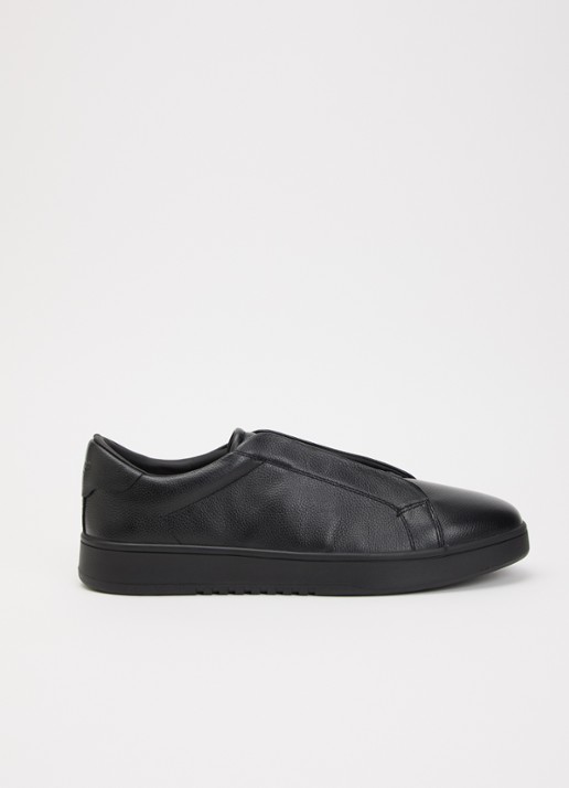 Dune London Troys sneaker van leer - voorkant 5 diepzwart