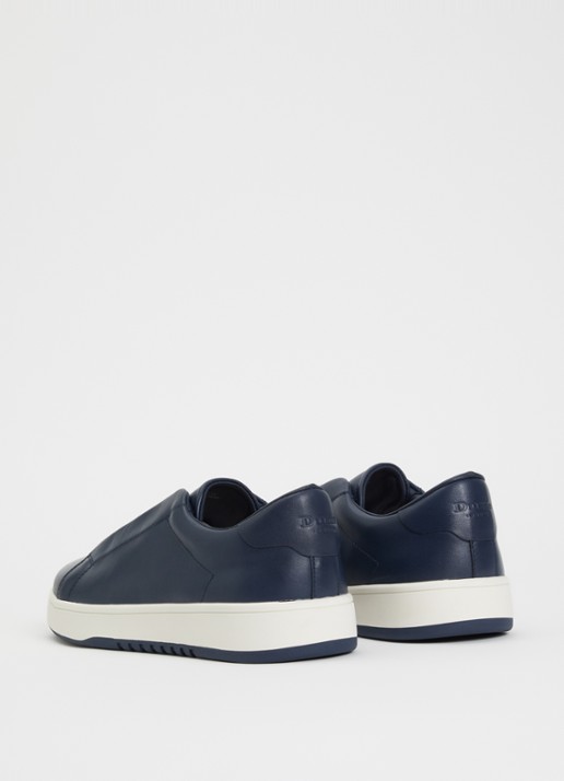 Dune London Troys sneaker van leer - achterkant 4 donkerblauw