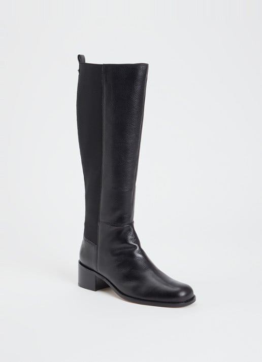 Dune London Turner laars van leer - voorkant 2 zwart