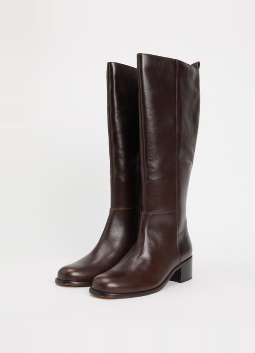 Dune London Turner laars van leer - detail donkerbruin