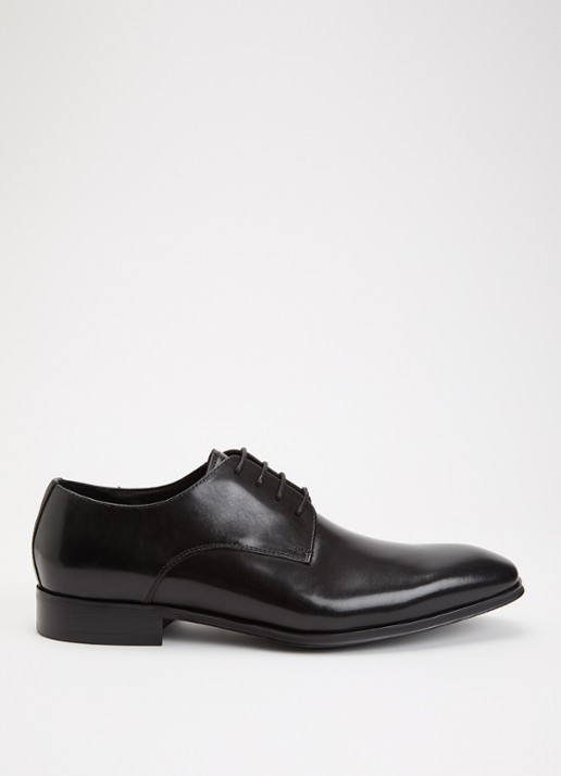 Dune London Veterschoen van leer - voorkant 5 zwart