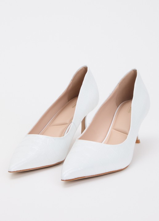 Dune London Wide Fit Achievable pump met glitter - detail 3 wit