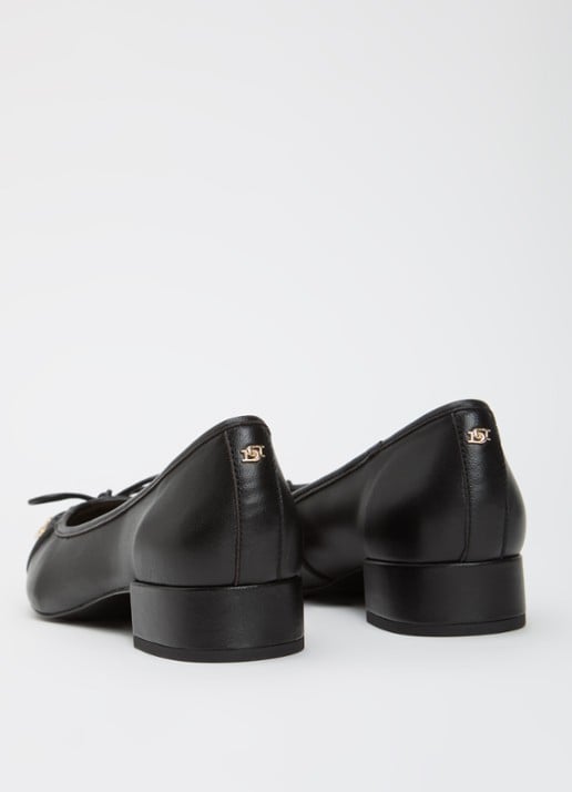 Dune London Wide Fit Amazing ballerina van leer - achterkant zwart