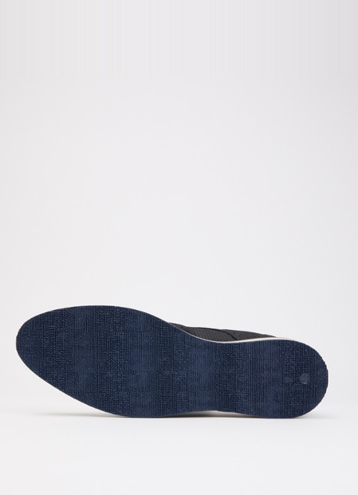 Dune London Wide Fit Barkings brogue van leer - detail 4 donkerblauw
