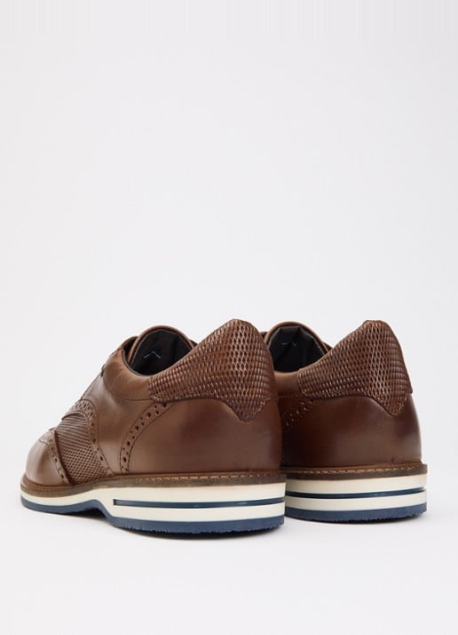 Dune London Wide Fit Barkings brogue van leer - achterkant 2 bruin