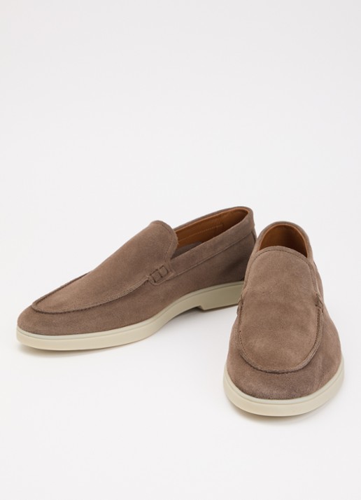 Dune London Wide Fit Boltman slip-on van suède - detail 3 lichtbruin
