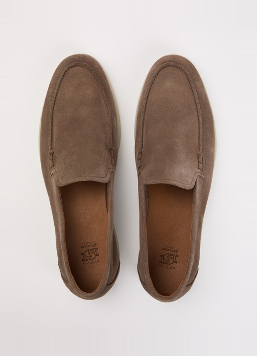 Dune London Wide Fit Boltman slip-on van suède - detail 4 lichtbruin