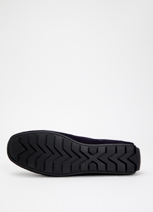 Dune London Wide Fit Brackon mocassin van suède - detail 4 donkerblauw