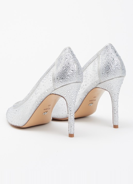 Dune London Wide Fit Brightest pump met strass - achterkant 2 zilver