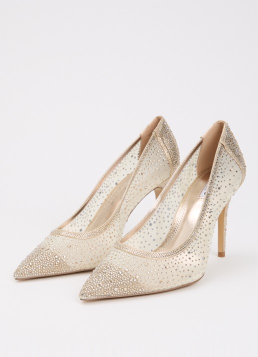 Dune London Wide Fit Brightest pump met strass - detail goud