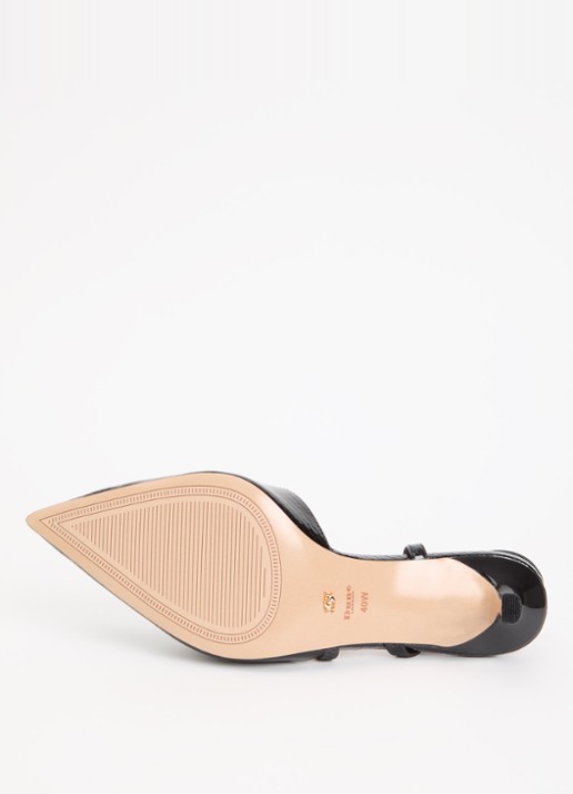 Dune London Wide Fit Charming slingback met glitter - detail 3 zwart