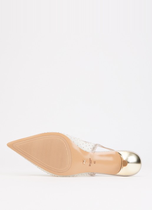 Dune London Wide Fit Cirelle slingback van mesh met strass - detail 3 goud