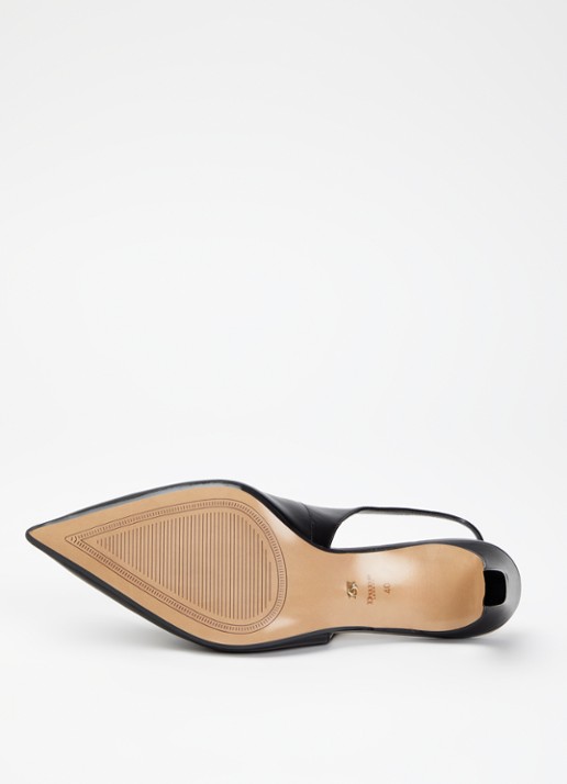 Dune London Wide Fit Connection slingback van leer - detail 5 zwart