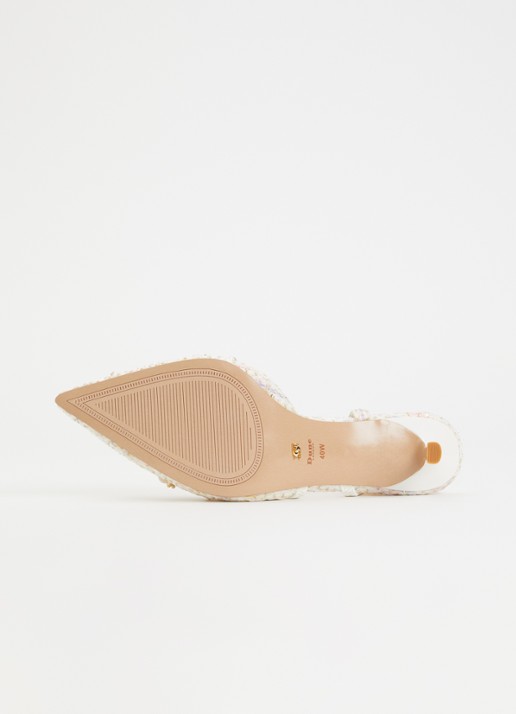 Dune London Wide Fit Dyana slingback met glitter - detail 5 gebroken wit