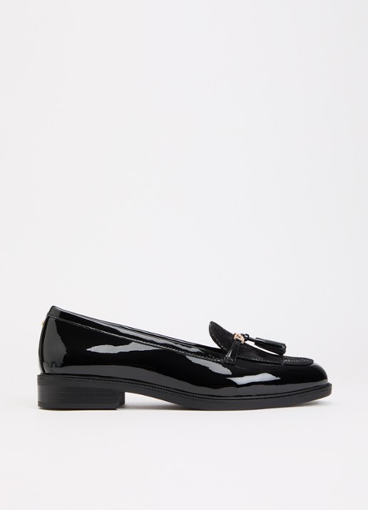 Dune London Wide Fit Gazeles loafer met lakfinish