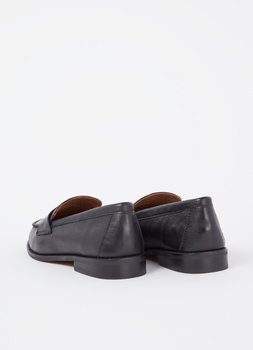 Dune London Wide Fit Ginelli loafer van leer - achterkant zwart